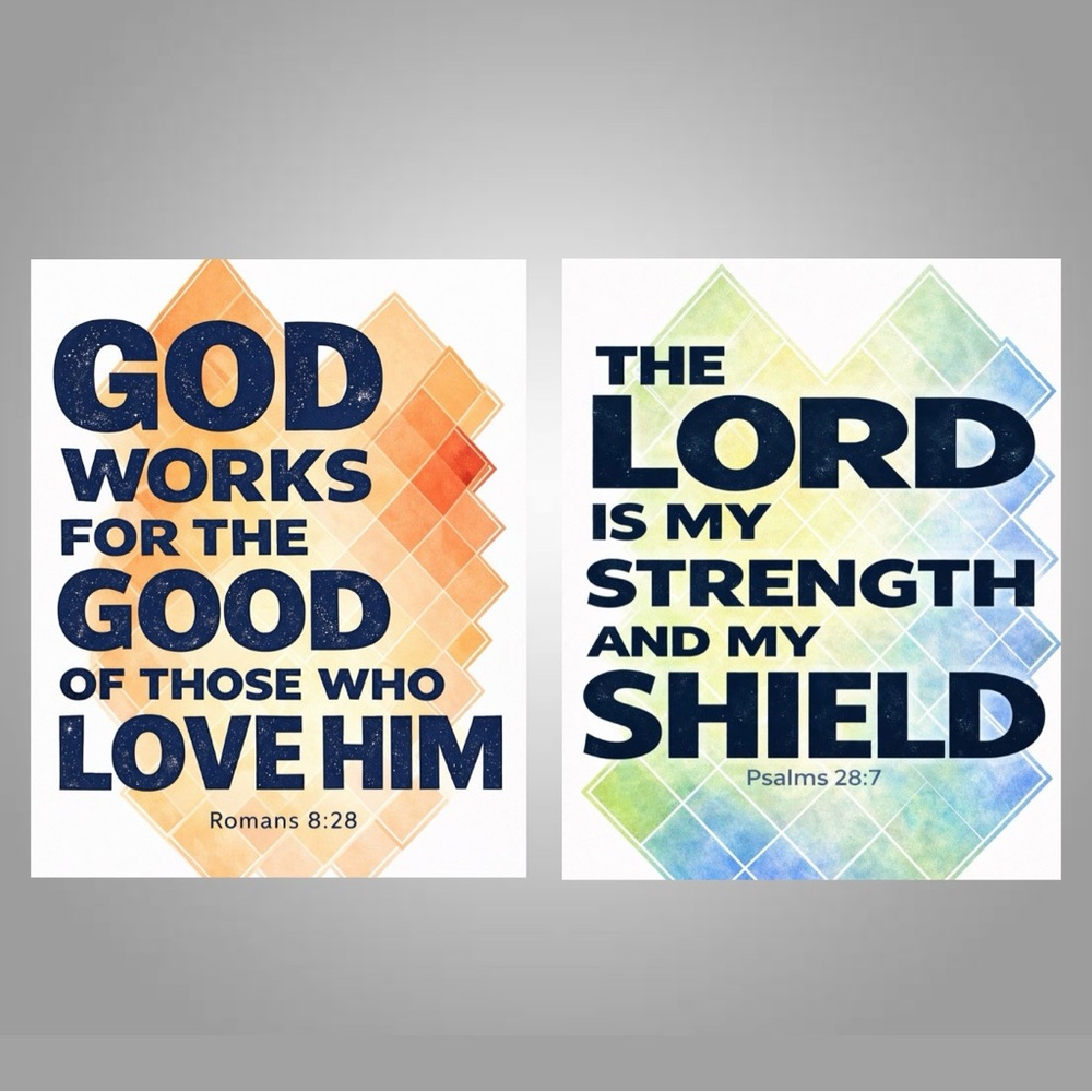 DDS 2-Set, Art Prints, 8x10, Bible Verse, Paper Print, Unframed, Bold Series